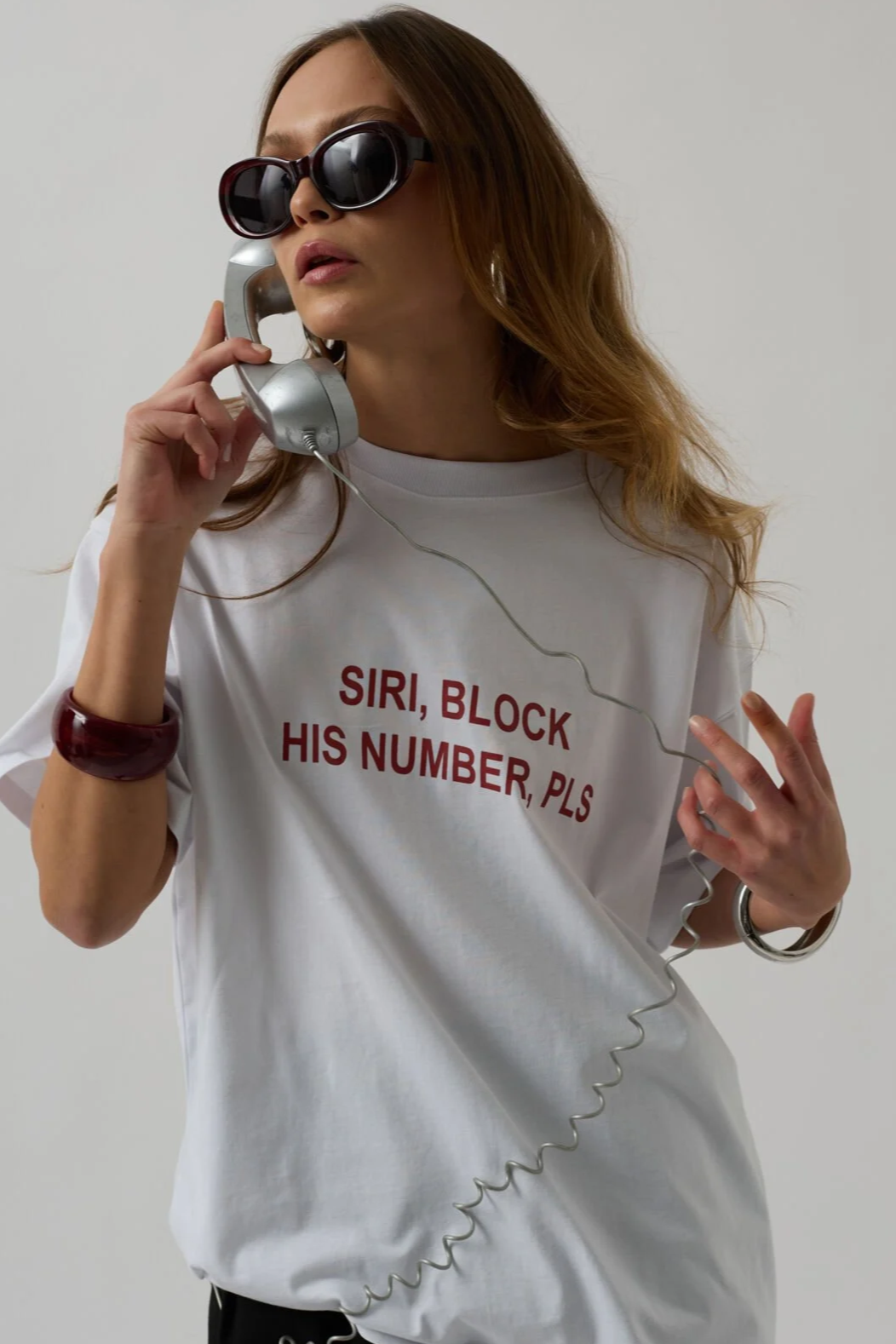 Blocked & Unbothered Tee in white