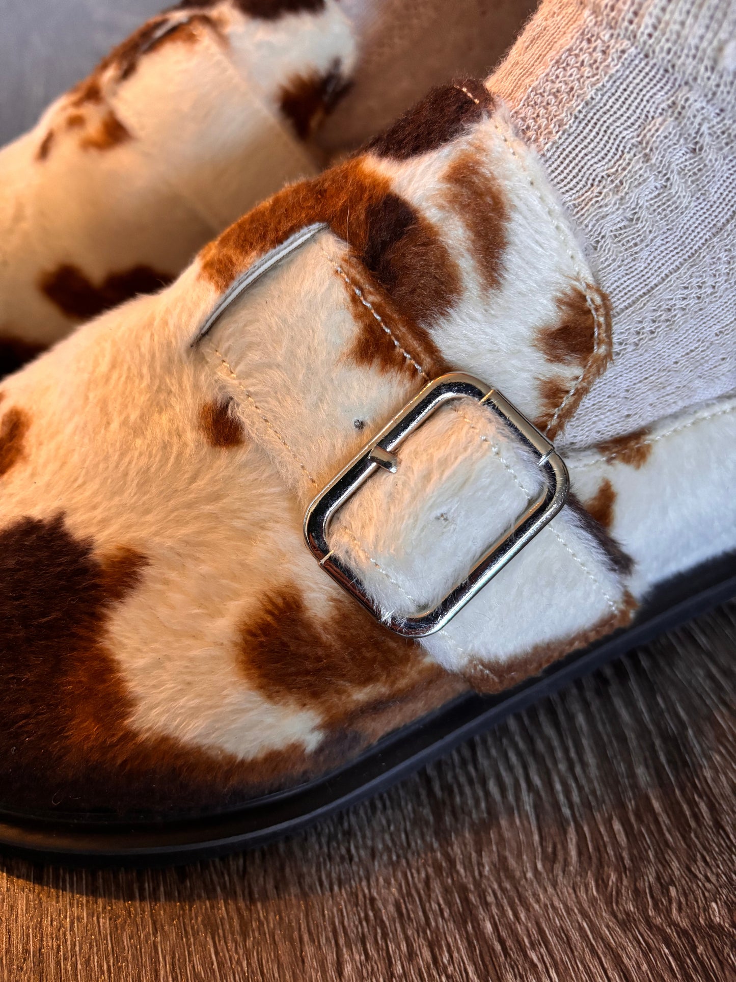 Moo Cow Print Clogs