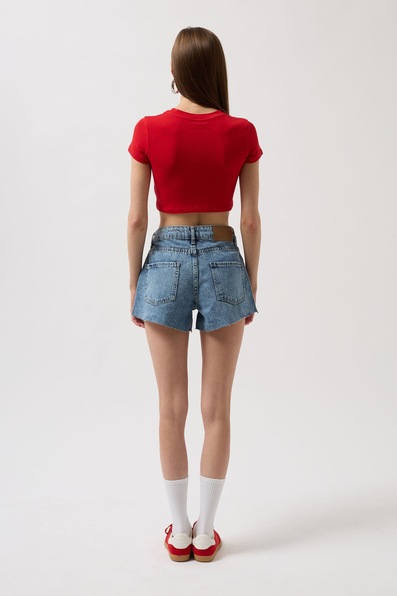 Nepo Baby Crop Tee in red 2