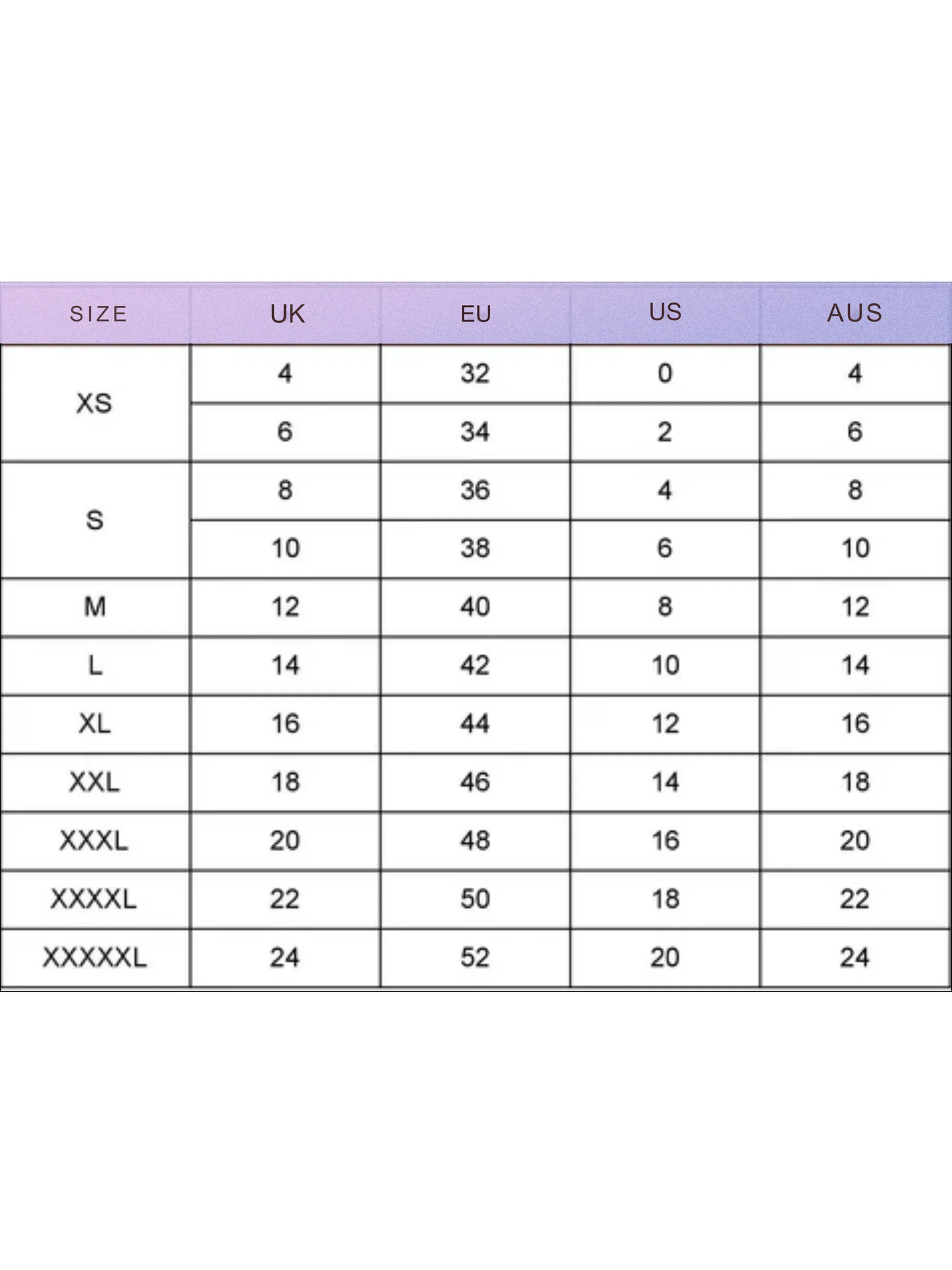 sizechart 11