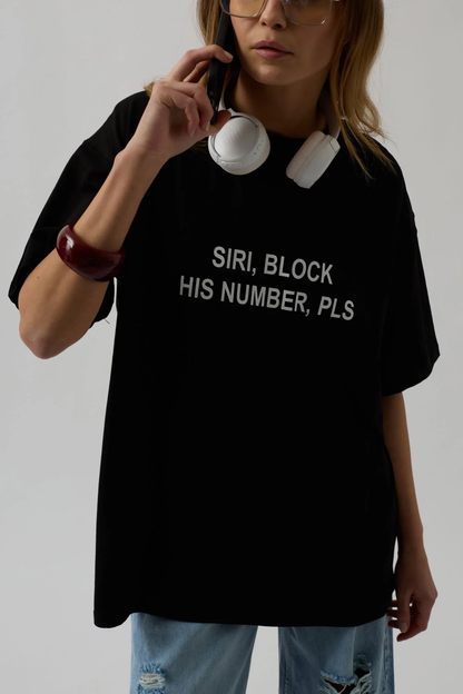 Blocked & Unbothered Tee in black