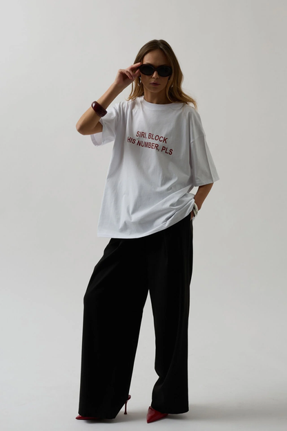 Blocked & Unbothered Tee in white 2