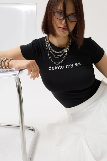 Delete My Ex Tee in black
