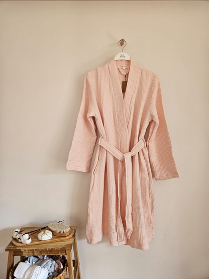 Julia Muslin Cover Up Robe in baby pink