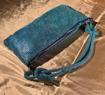 Selena Blue Crystal-Mesh Handbag 4