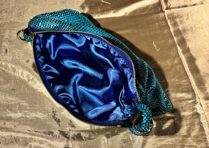 Selena Blue Crystal-Mesh Handbag 5